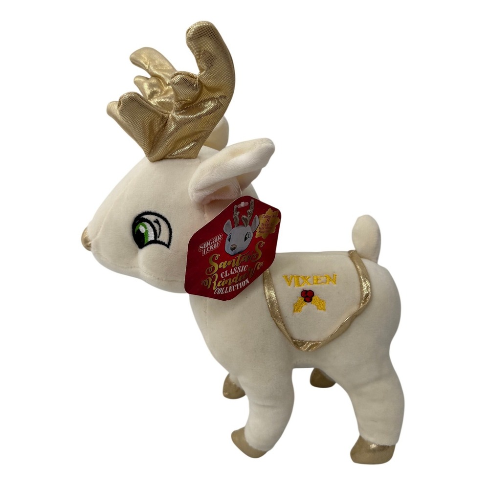 Sugar Loaf Reindeer Vixen Plush Santa's Classic Collection Gold White 11" 2018